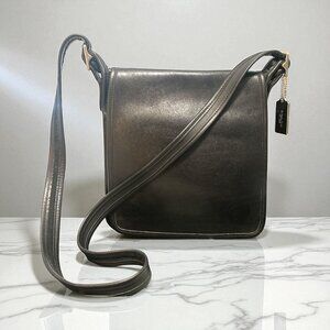 VTG Coach Legacy Studio Flap 9144 Black Leather Nickel Crossbody Bag Y2K Mexico